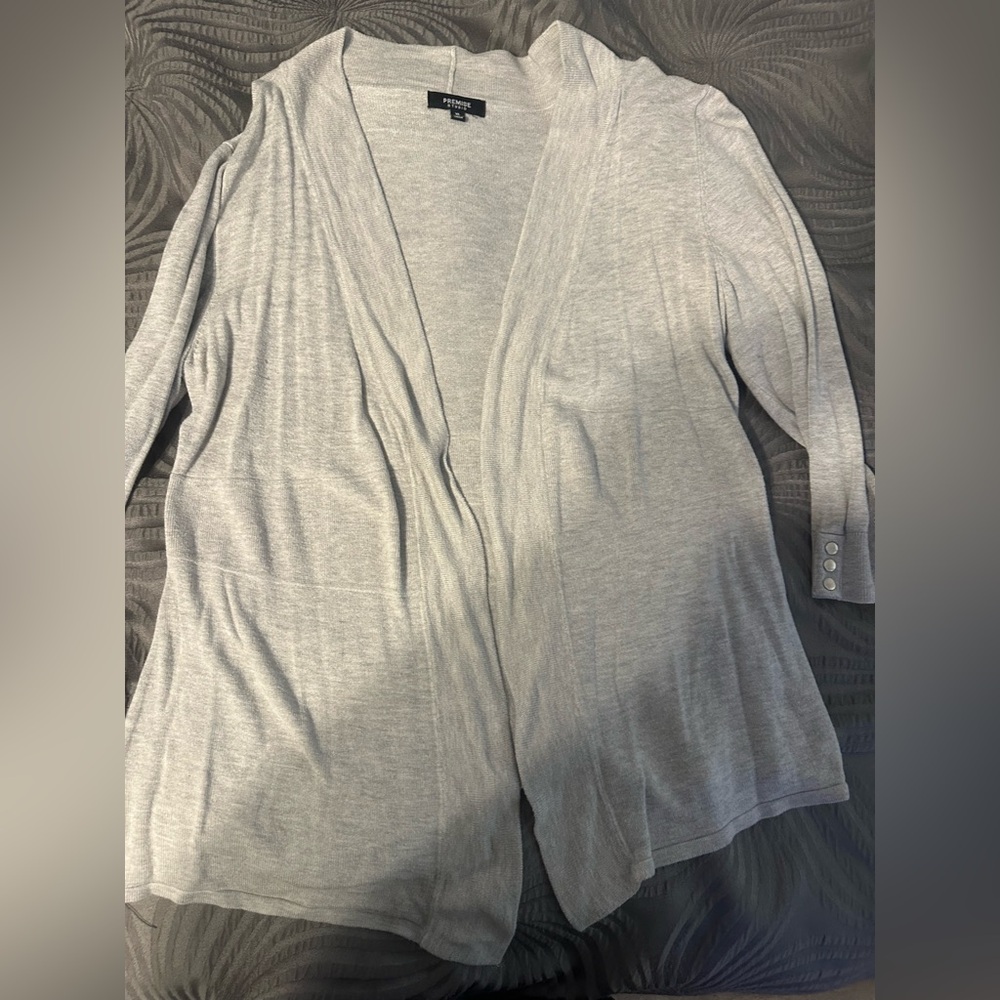 Gray Knit Cardigan